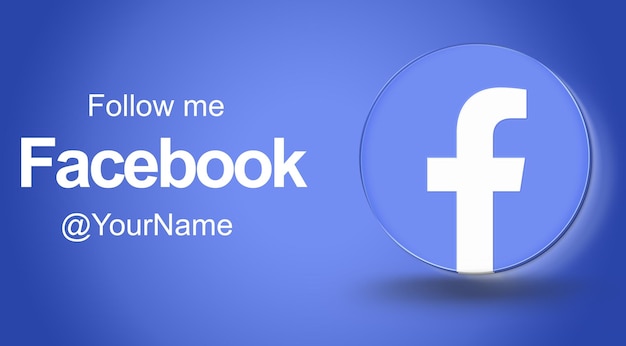 Banner de renderización 3D de las redes sociales de Facebook con archivo PSD editable por defecto fuente Arial