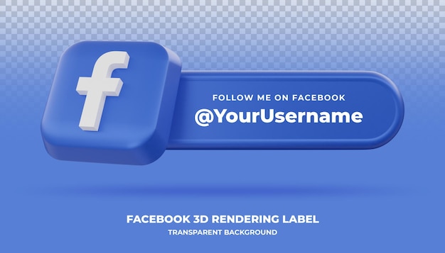 Banner de renderizado 3d de Facebook aislado