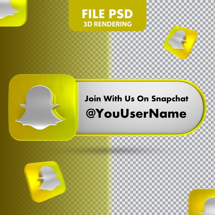PSD banner de renderizado 3d de icono de snapchat