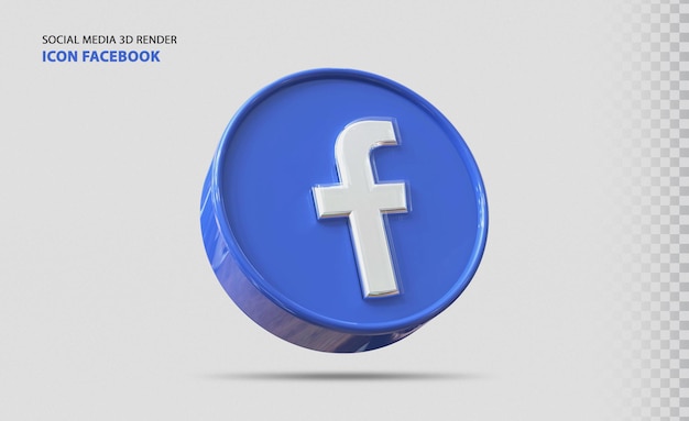 Banner de renderizado 3d de redes sociales de icono de Facebook