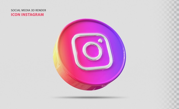 Banner de renderizado 3d de redes sociales de icono de Instagram