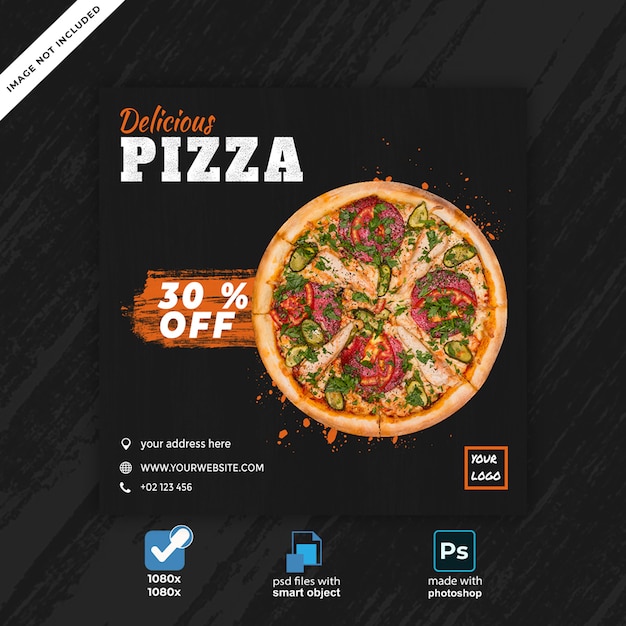 Banner de restaurante de pizza