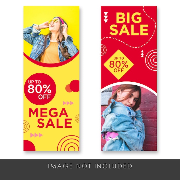 Banner rollup mega sale plantilla moderna y divertida