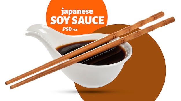 PSD banner de salsa de soja japonesa