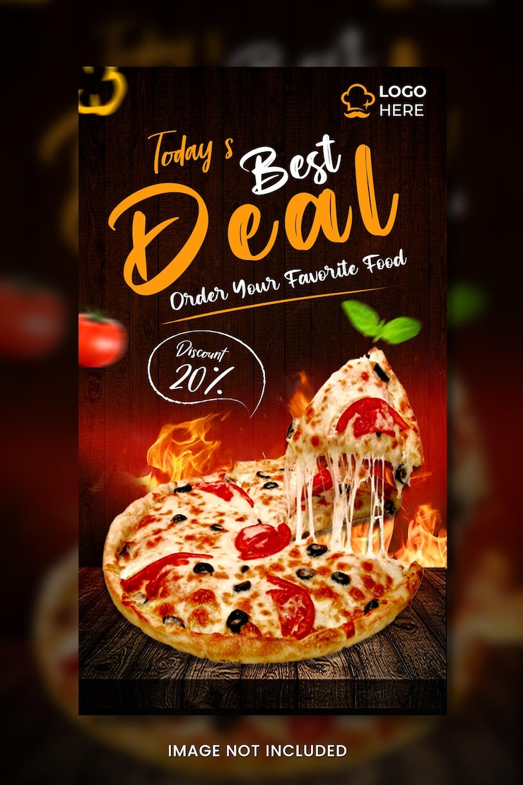 PSD banner sconto cibo pizza