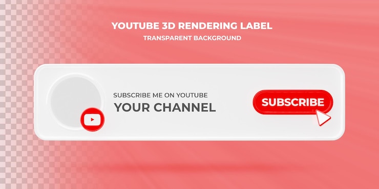 PSD banner search icon youtube 3d rendering banner isolato