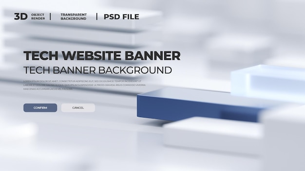 Banner de site Web technique avec un design 3D moderne