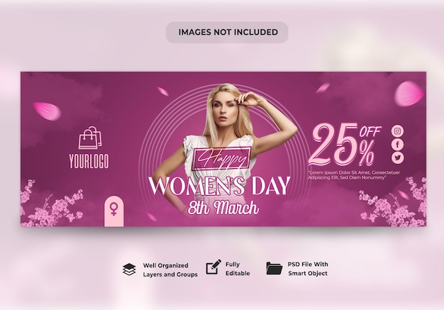 Banner social media vendita internazionale della festa della donna 8 marzo