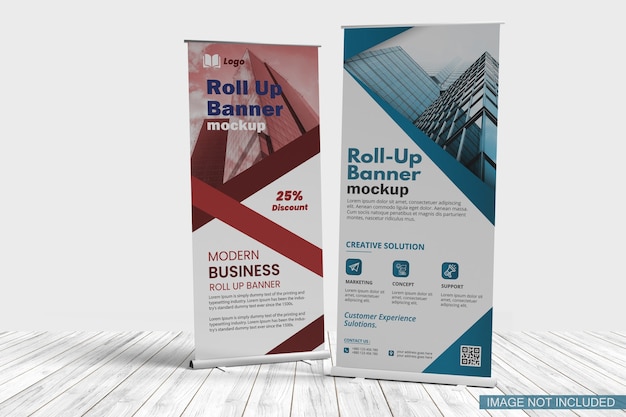 Banner stand mockup isolato