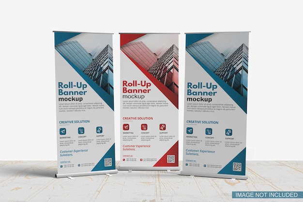 Banner stand mockup isolato