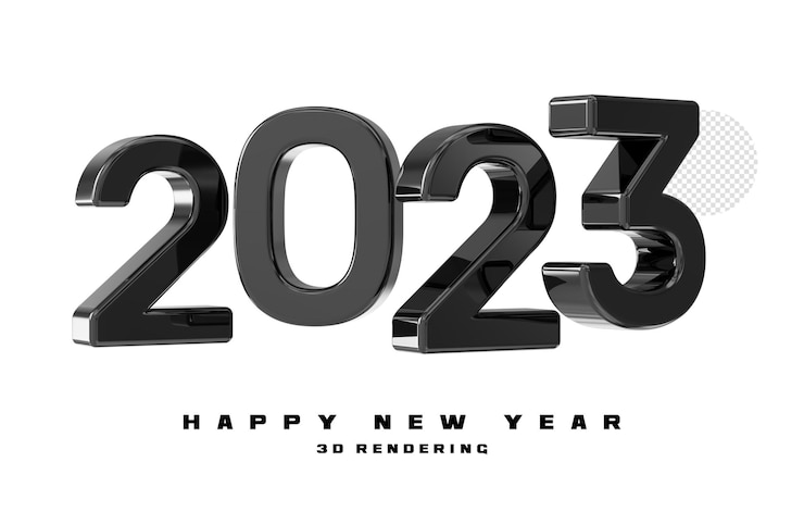 PSD banner šťastný nový rok 2023 3d render