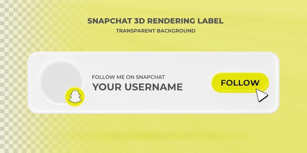 Banner-Suchsymbol Snapchat 3d Rendering-Banner isoliert