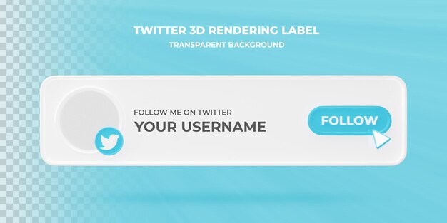 Banner-suchsymbol twitter 3d rendering-banner isoliert