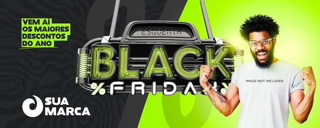 Banner sui social media per le vendite del black friday