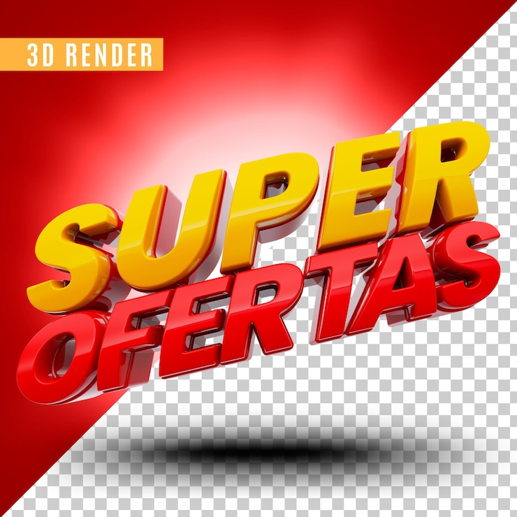 PSD banner super angebote in brasilien 3d render template design in portugiesisch