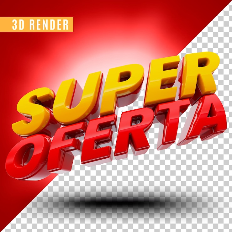 PSD banner super oferece no brasil design de template de renderização 3d em português