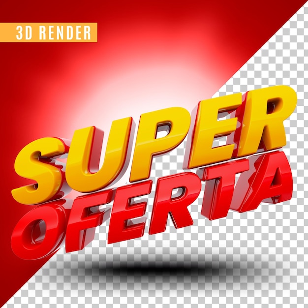 Banner super oferece no brasil design de template de renderização 3d em português