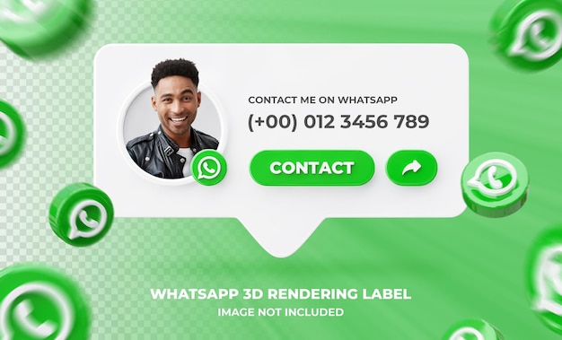 Banner-Symbol-Profil auf WhatsApp 3D-Rendering-Etikettenvorlage