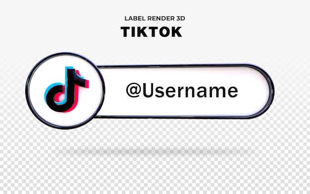 Banner-Symbol tiktok Label 3d Render isoliert