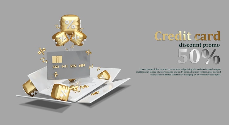banner de tarjeta de crédito de ilustración de diseño de ángulo frontal