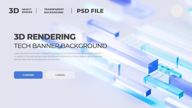 Banner de tecnología de renderización 3D