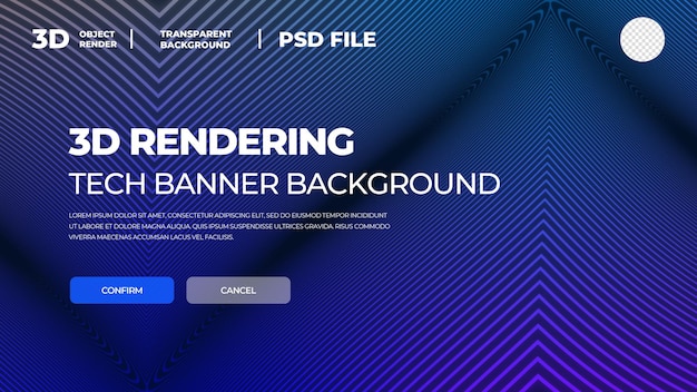 Banner tecnológico en 3D