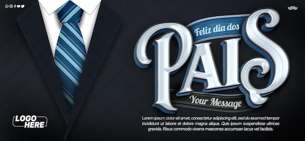 Banner template Feliz Dia dos Pais no Brasil