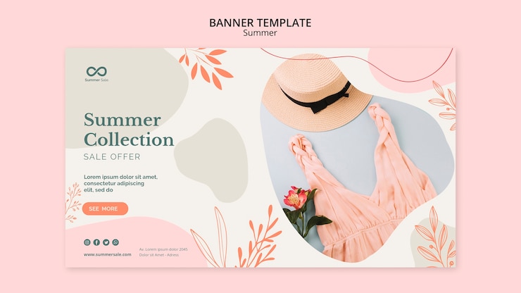 PSD banner de venta de colección de verano