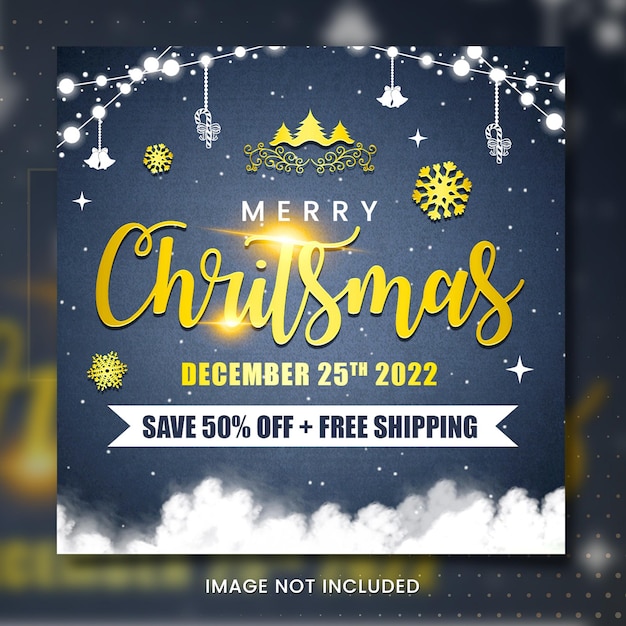 PSD banner de venta de feliz navidad