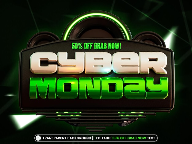 Banner de venta de lunes cibernético con texto de oferta editable