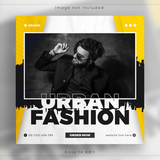 Banner de venta de moda de nueva temporada o diseño de plantilla de publicación de Instagram con estilo urbano moderno