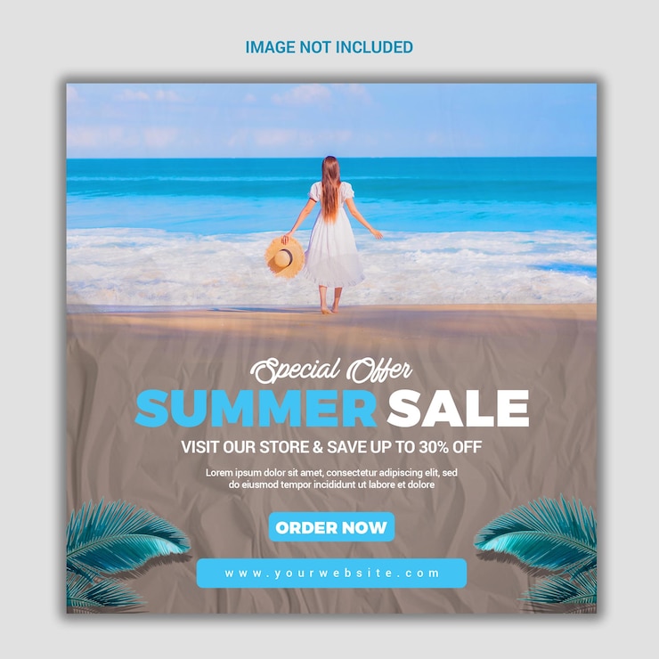 PSD banner de venta de moda de verano y publicación de instagram o diseño de plantilla de volante de redes sociales