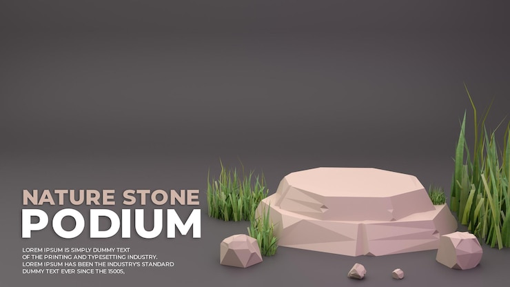 PSD banner de venta de podio de piedra de naturaleza 3d