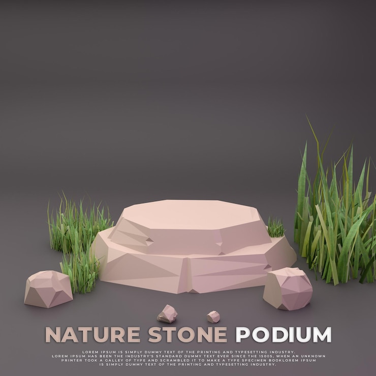 PSD banner de venta de podio de piedra de naturaleza 3d