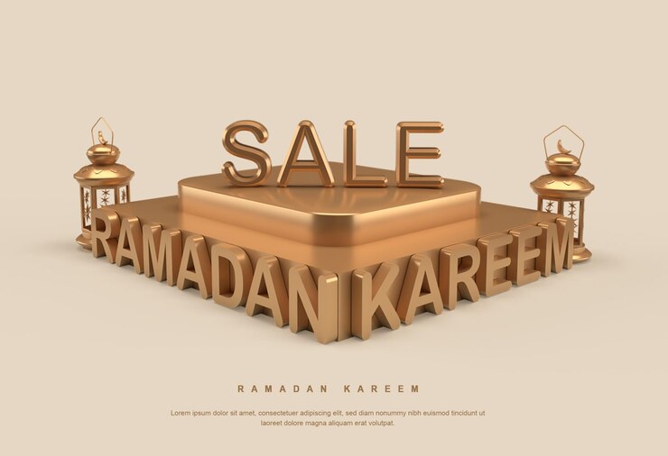 PSD banner de venta de ramadan kareem