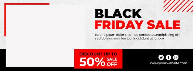 Banner de venta del Viernes Negro con descuento