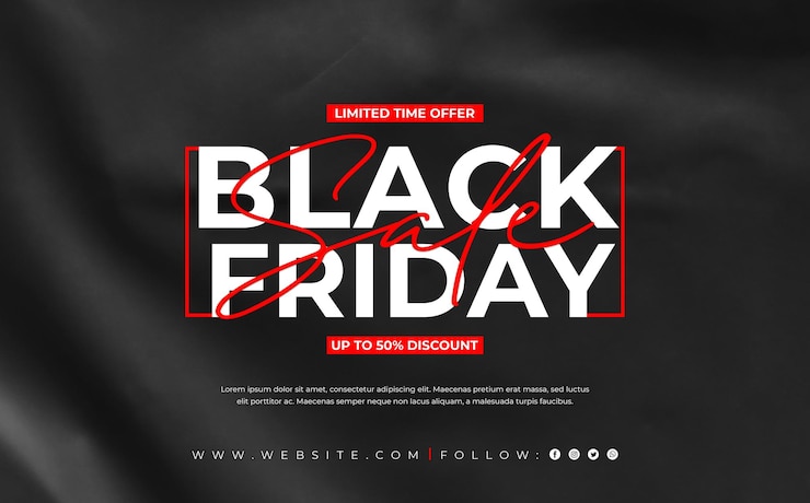 PSD banner de venta de viernes negro con rojo y negro con fondo de textura