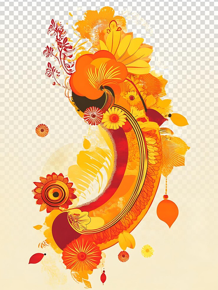 PSD banner vibrante del festival de onam con elementos de diseño festivo