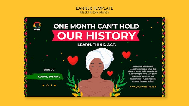 Banner-Vorlage für den schwarzen Geschichtsmonat