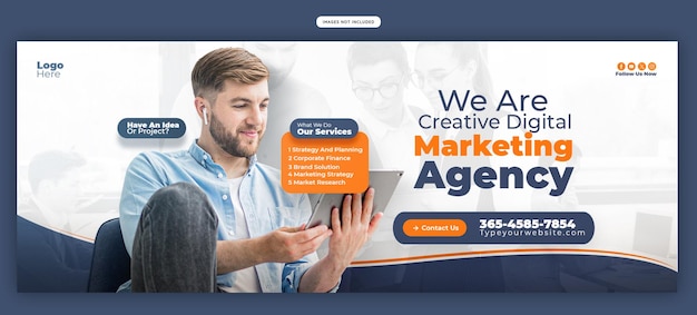 Banner-Vorlage für digitale Marketingagenturen und Firmen-Facebook-Cover