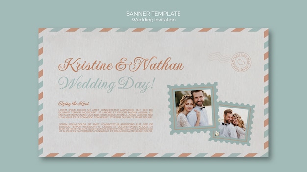 Banner-Vorlage für Hochzeitspostkarten