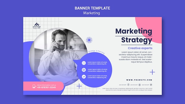 PSD banner-vorlage für marketingstrategien