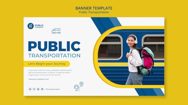 Banner-Vorlage für öffentliche Verkehrsmittel
