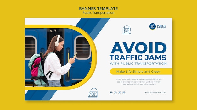 Banner-Vorlage für öffentliche Verkehrsmittel