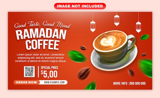 Banner vorlage kaffee besonderes ramadhan