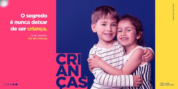 Banner-vorlage kindertag dia das criancas in brasilien