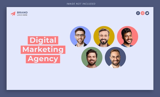 Banner web de agencia de marketing digital Modelo PSD