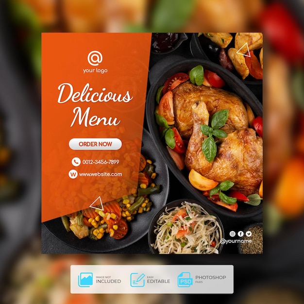 Banner web di cibo del ristorante