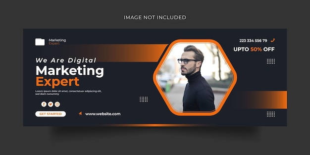 Banner web di copertina di Facebook di marketing digitale o modello di banner per social media