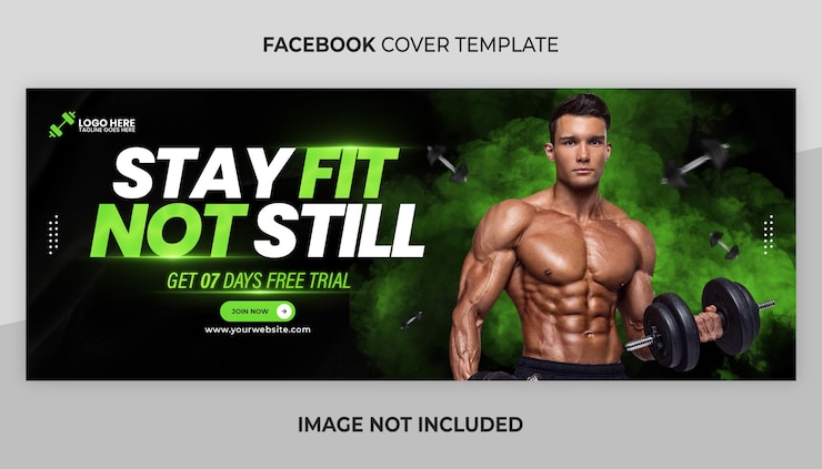 PSD banner web de fitness o plantilla de portada de redes sociales